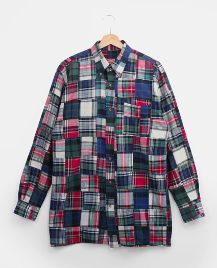 Vintage Brooks Brothers Patchwork Madras Shirt, 1990s, M, image 1