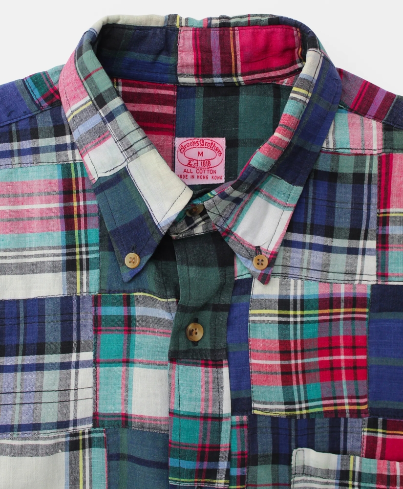 Vintage Brooks Brothers Patchwork Madras Shirt, 1990s, M, image 3