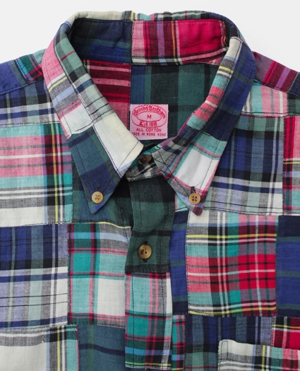 Vintage Brooks Brothers Patchwork Madras Shirt, 1990s, M, image 3