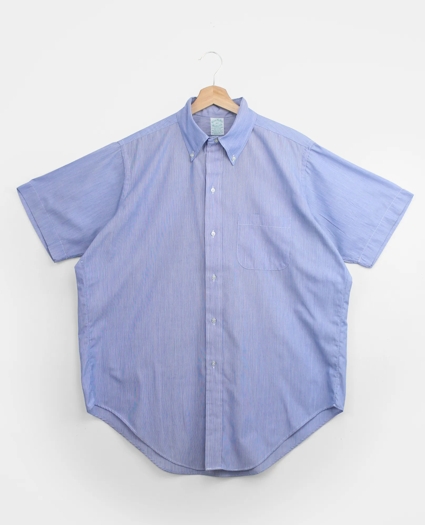 Vintage Brooks Brothers Brookscloth Hairline Stripe Short Sleeve Shirt, 1980s, 16.5, image 1