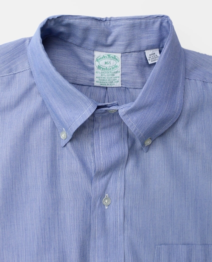 Vintage Brooks Brothers Brookscloth Hairline Stripe Short Sleeve Shirt, 1980s, 16.5, image 3
