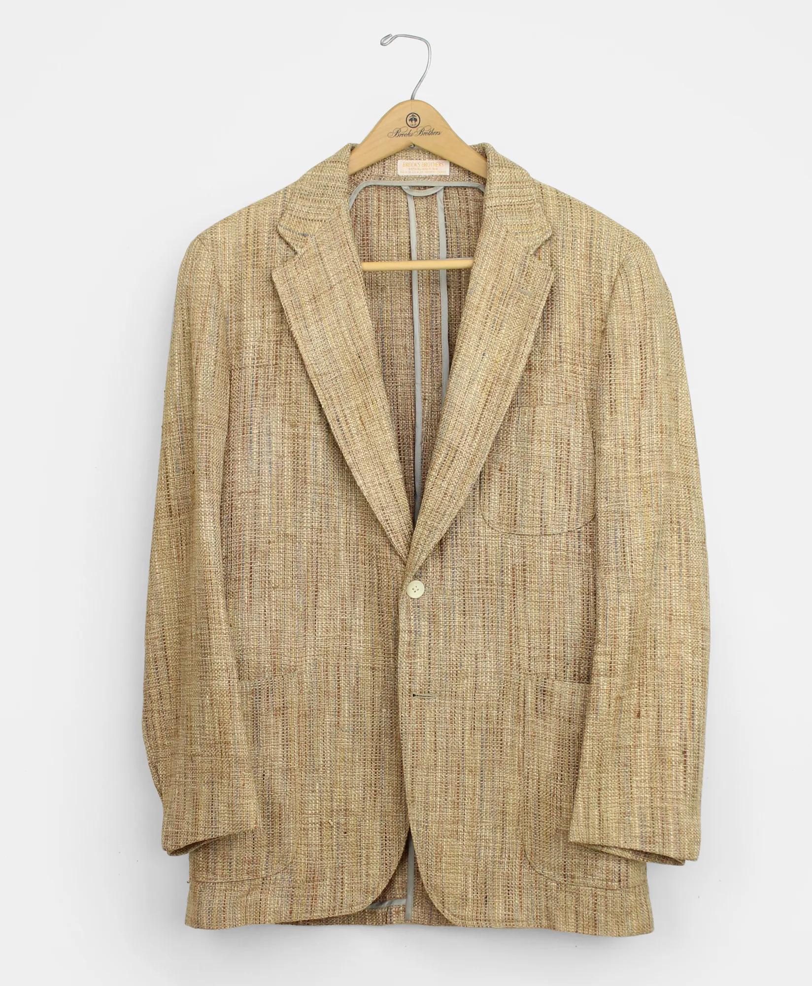 Vintage Brooks Brothers Raw Silk Basketweave Sport Coat, 1980s, 41 R, image 1