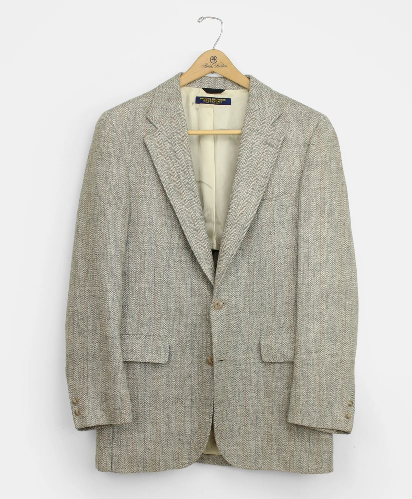 Vintage Brooks Brothers BrooksGate™ Wool Silk Blend Tweed Sport Coat, 1980s, 41 L