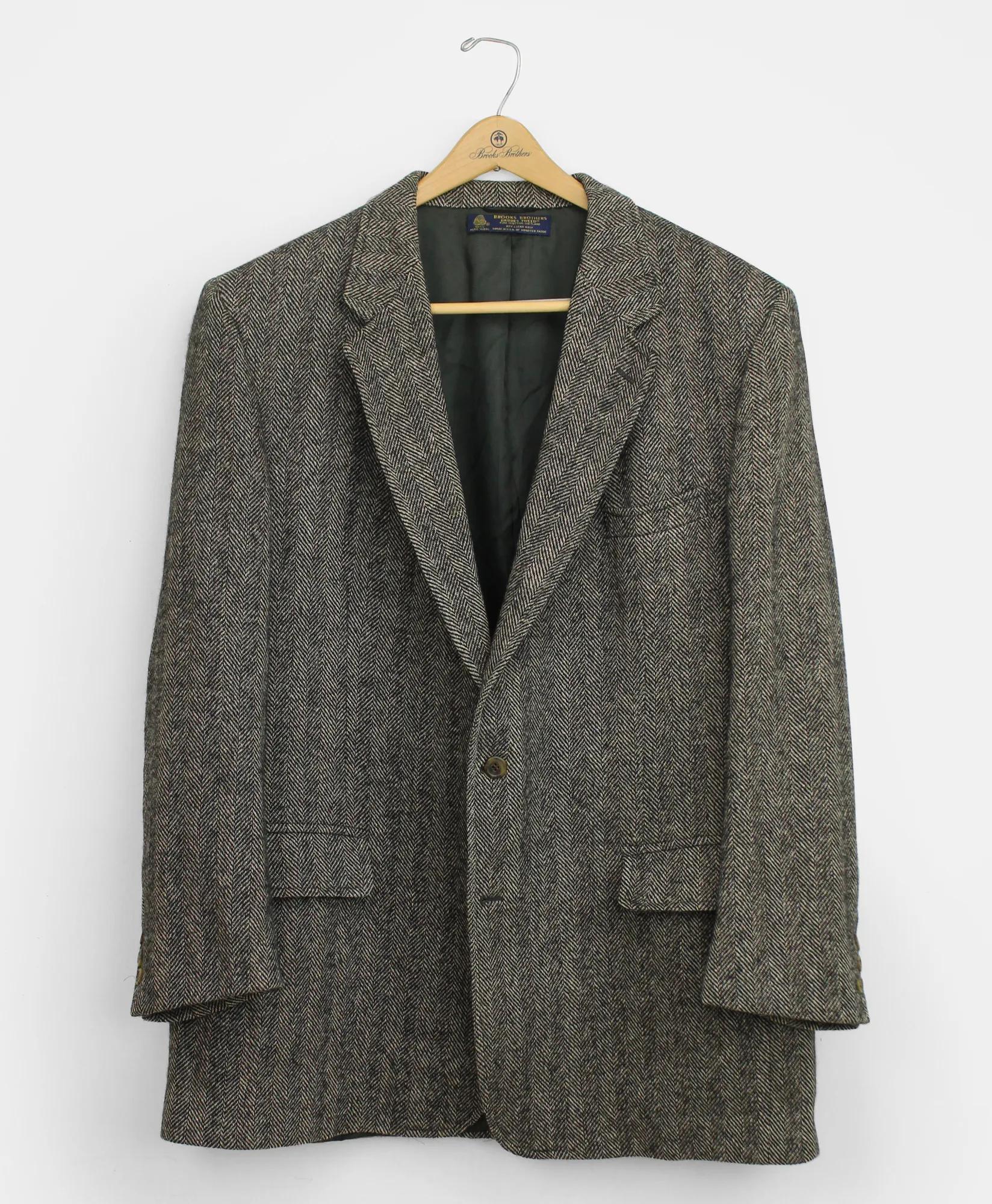 Vintage Brooks Brothers Herringbone Tweed Sport Coat, 1990s, 46 L, image 1