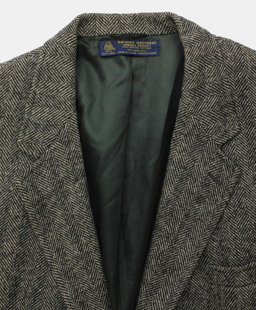 Vintage Brooks Brothers Herringbone Tweed Sport Coat, 1990s, 46 L, image 3