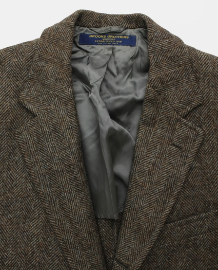 Vintage Brooks Brothers Herringbone Tweed Sport Coat, 1970s, 40 R, image 3