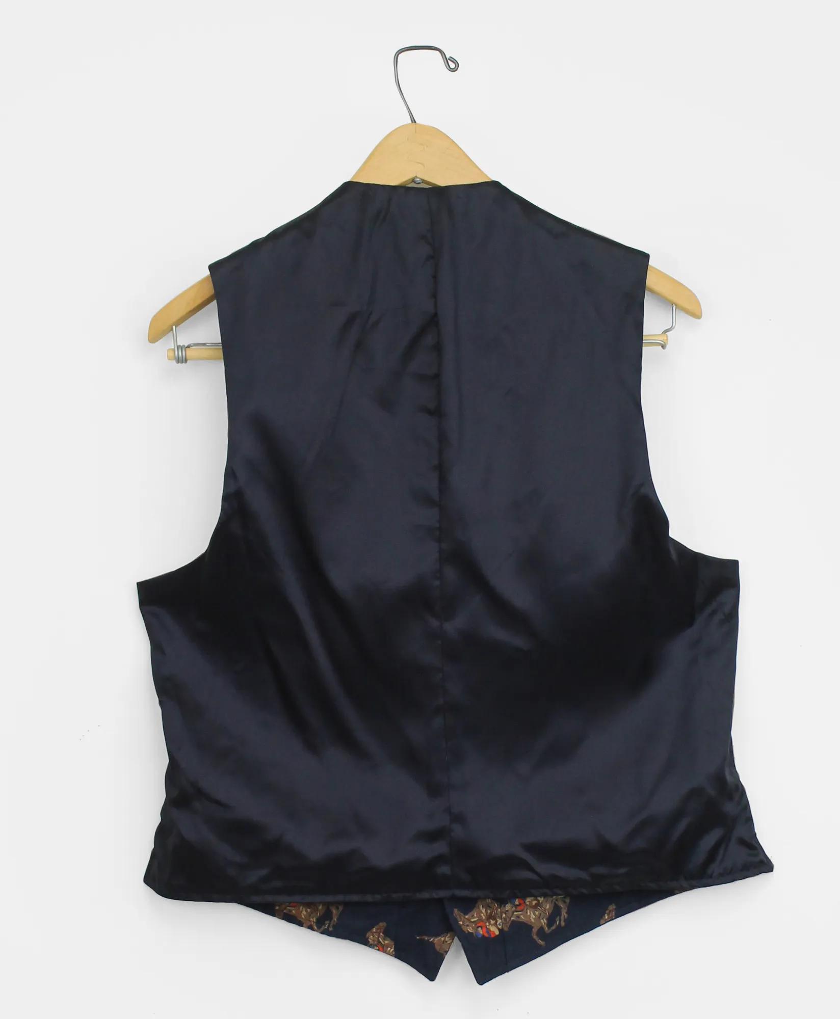 Vintage Brooks Brothers Jockey Print Flannel Waistcoat, 1990s, 38REG, image 2