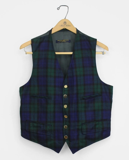 Vintage Brooks Brothers Blackwatch Flannel Waistcoat, 1980s, 40SH, image 1