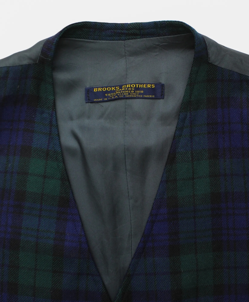 Vintage Brooks Brothers Blackwatch Flannel Waistcoat, 1980s, 40SH, image 3