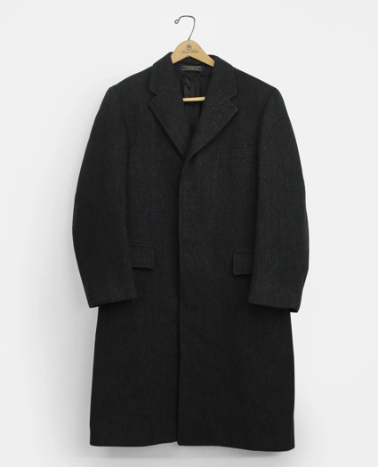 Vintage Brooks Brothers Herringbone Tweed Overcoat, 1980s, 40REG, image 1