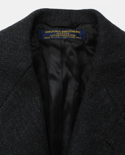 Vintage Brooks Brothers Herringbone Tweed Overcoat, 1980s, 40REG, image 3