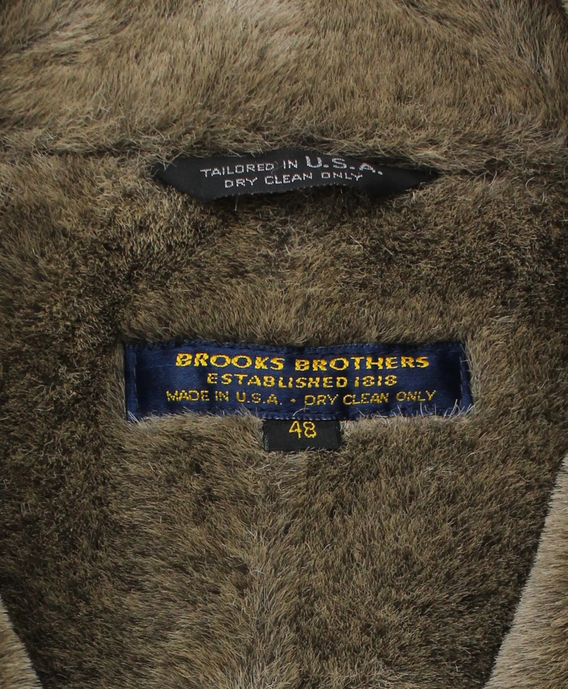 Vintage Brooks Brothers Faux Fur Lined Car Coat, 1970s, 48REG, image 3