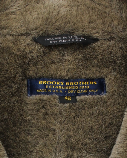 Vintage Brooks Brothers Faux Fur Lined Car Coat, 1970s, 48REG, image 3