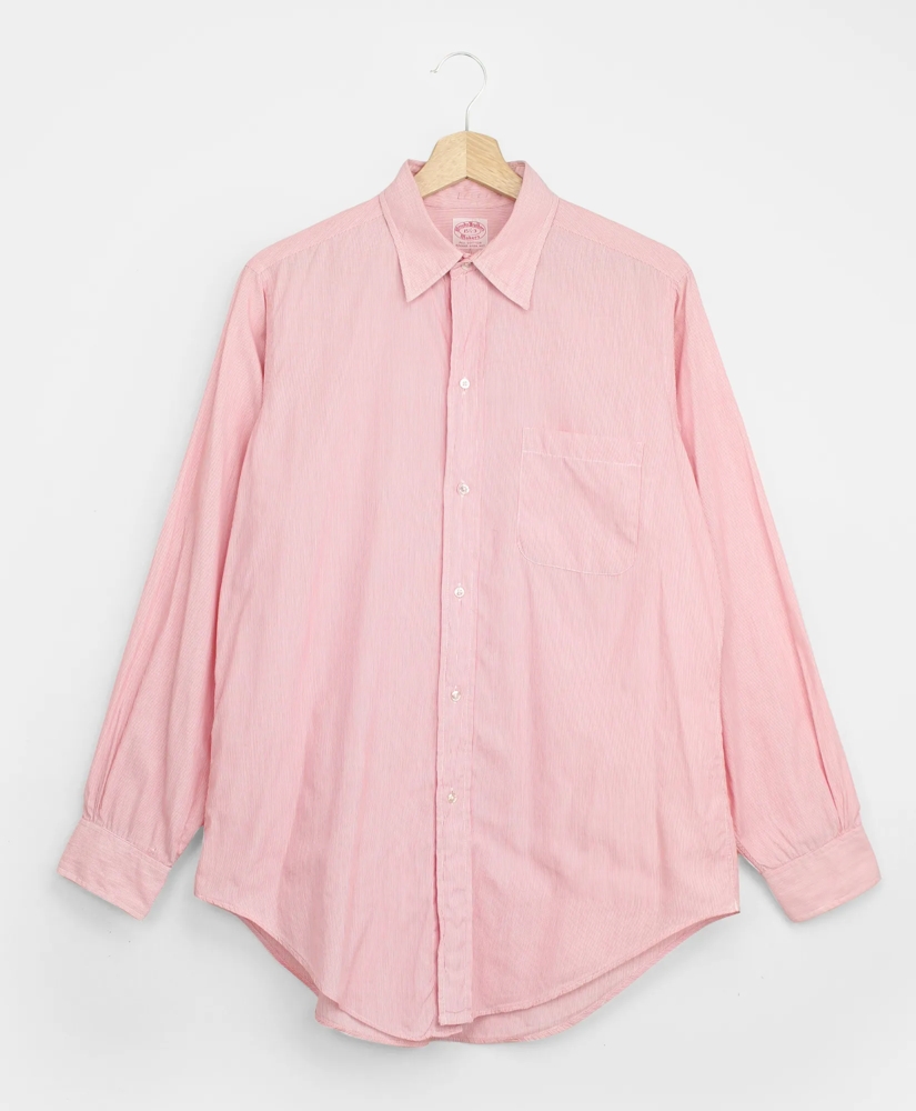 Vintage Brooks Brothers Red Hairline Stripe Point Collar Shirt, 1970s, 15.5