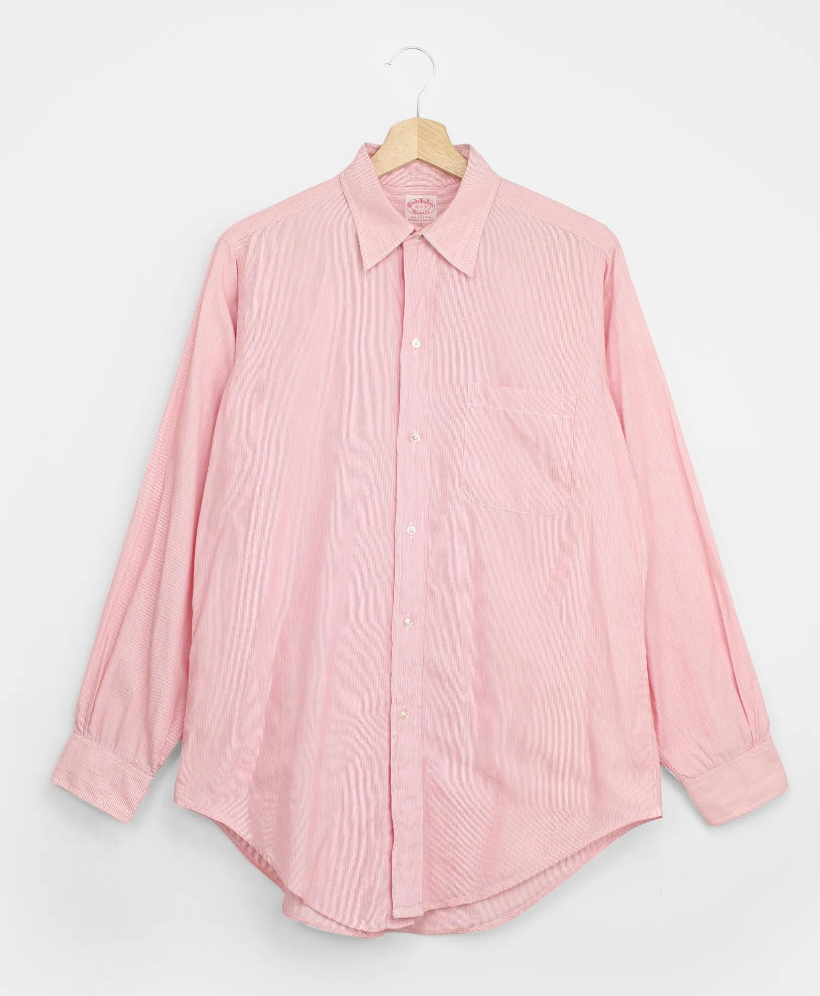 Vintage Brooks Brothers Red Hairline Stripe Point Collar Shirt, 1970s, 15.5, image 1