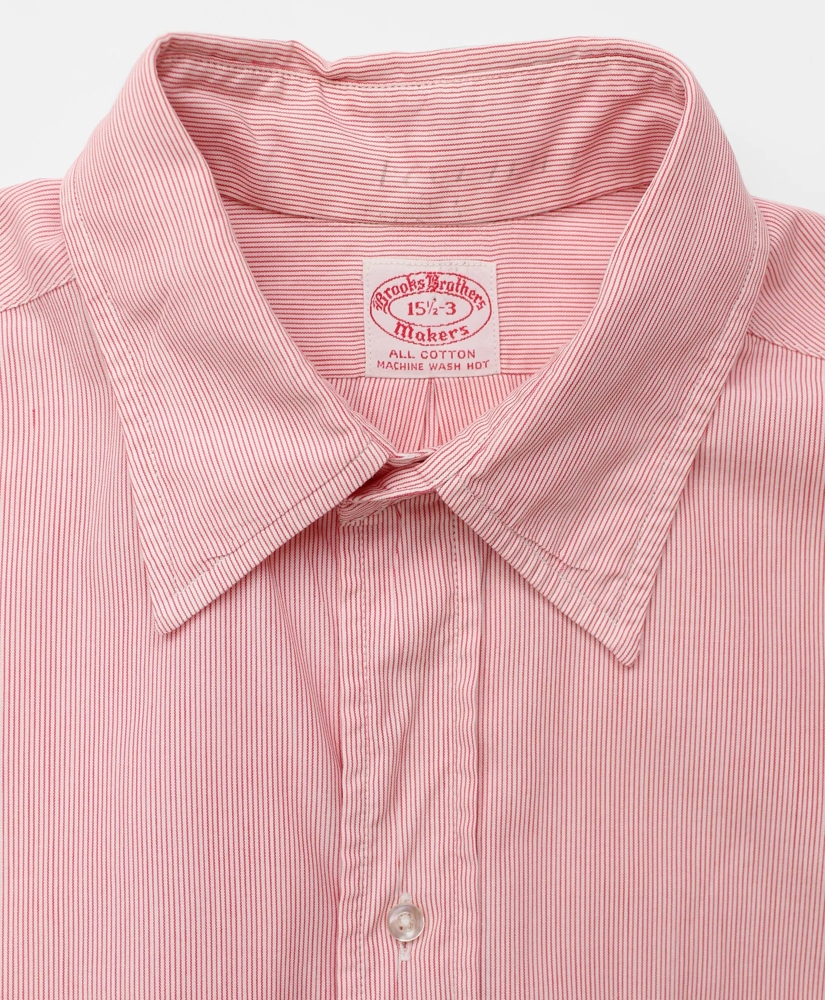 Vintage Brooks Brothers Red Hairline Stripe Point Collar Shirt, 1970s, 15.5, image 3