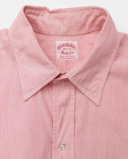 Vintage Brooks Brothers Red Hairline Stripe Point Collar Shirt, 1970s, 15.5, image 3