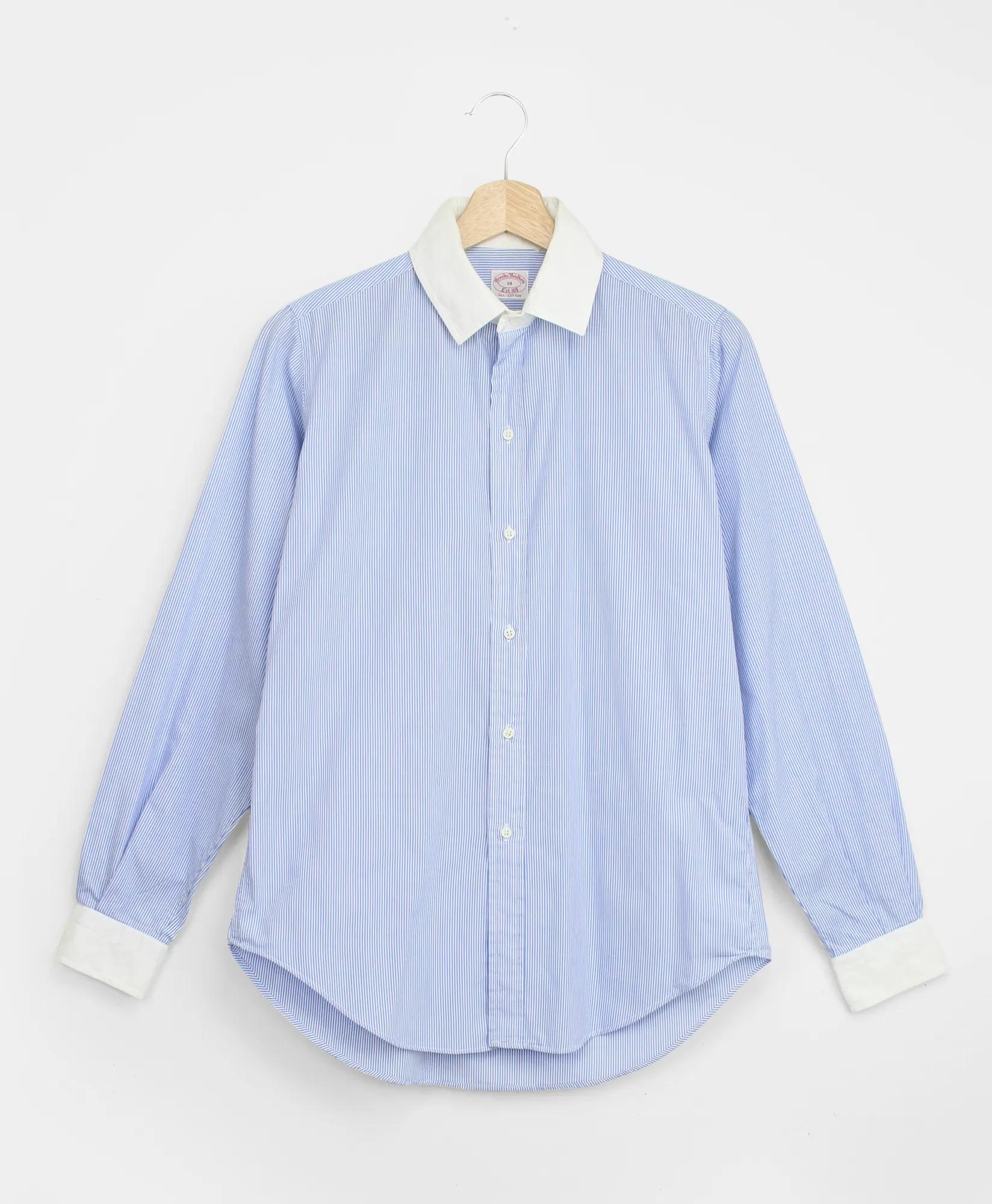 Vintage Brooks Brothers Striped Contrast Collar Shirt, 1960s, 14, image 1