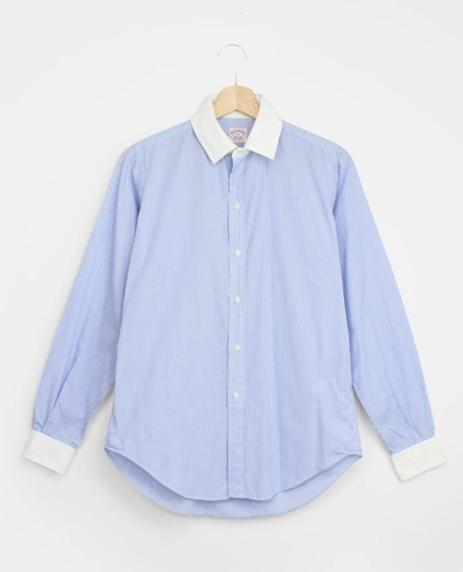Vintage Brooks Brothers Striped Contrast Collar Shirt, 1960s, 14, image 1