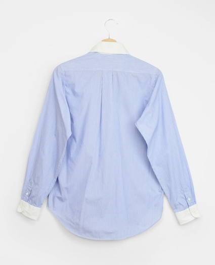 Vintage Brooks Brothers Striped Contrast Collar Shirt, 1960s, 14, image 2