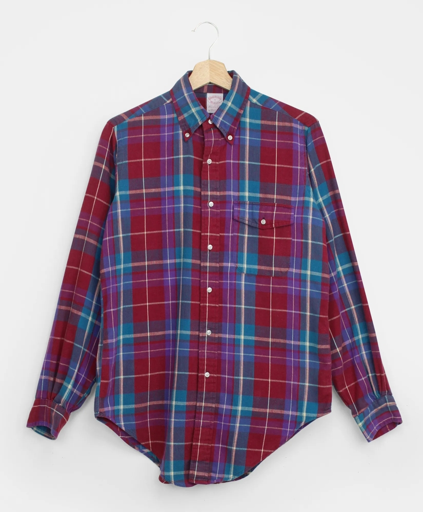 Vintage Brooks Brothers Cotton Flannel Button Down Shirt, 1990s, S