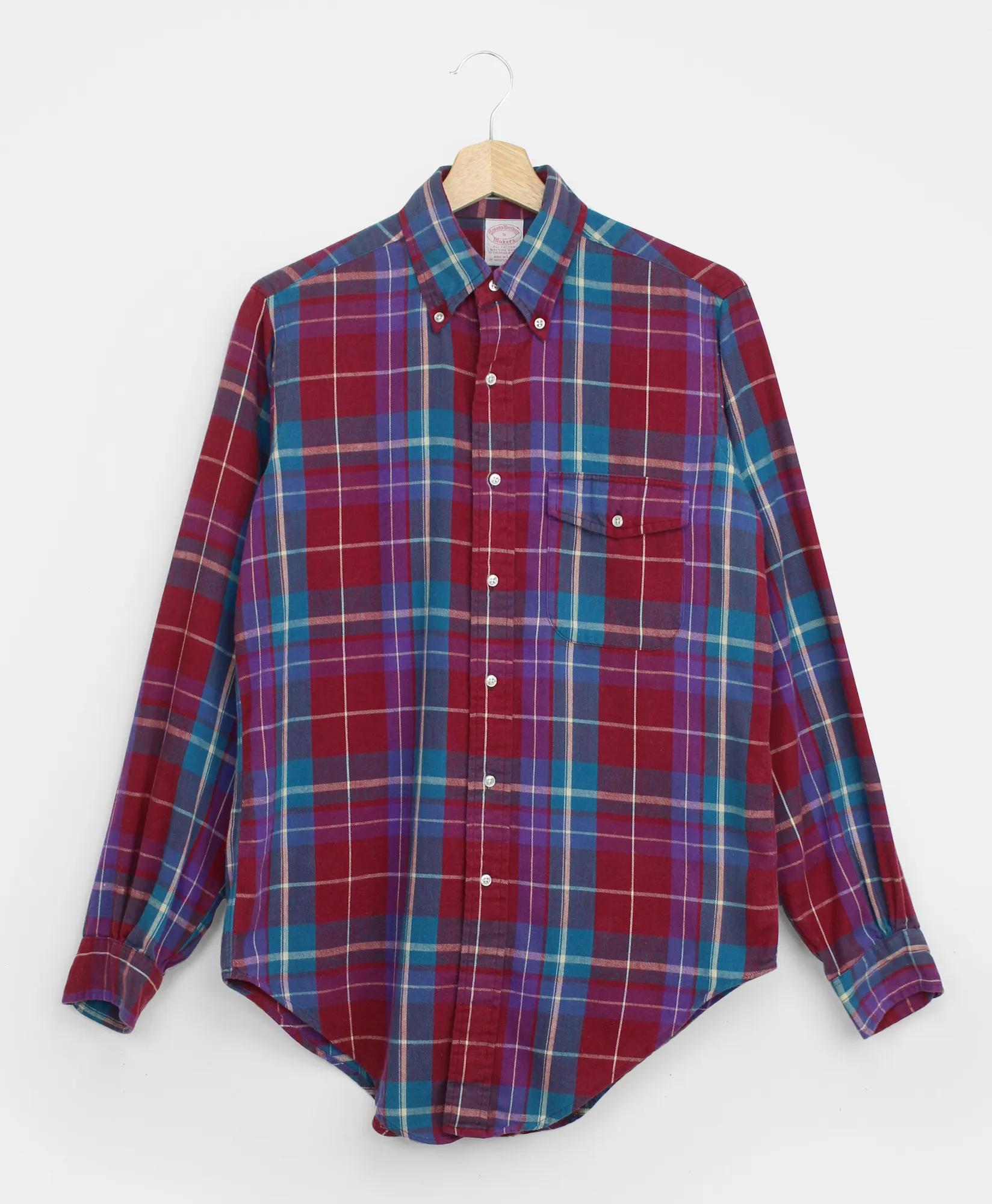 Vintage Brooks Brothers Cotton Flannel Button Down Shirt, 1990s, S, image 1