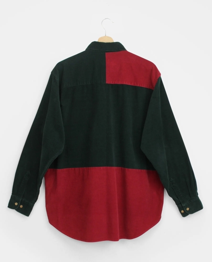 Vintage Brooks Brothers Patchwork Corduroy Button Down Shirt, 1990s, L, image 2
