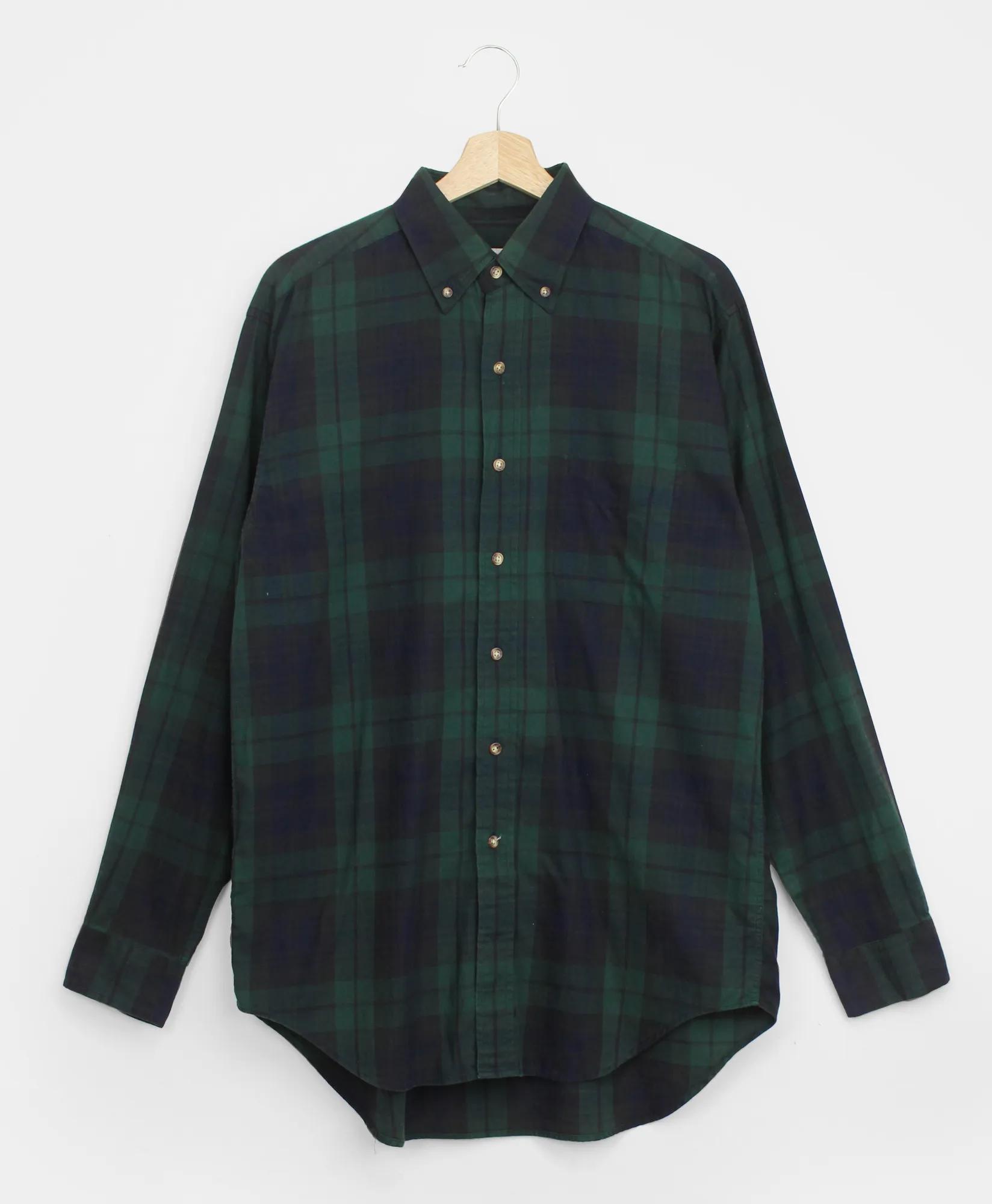 Vintage Brooks Brothers Blackwatch Cotton Flannel Button Down Shirt, 1990s, M, image 1