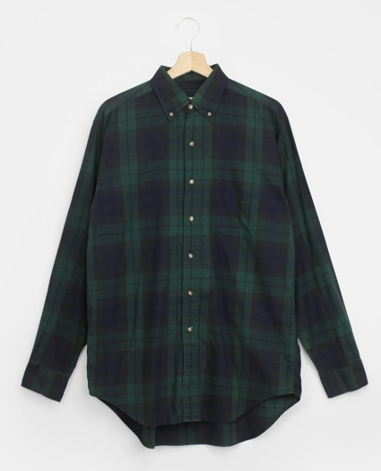 Vintage Brooks Brothers Blackwatch Cotton Flannel Button Down Shirt, 1990s, M, image 1