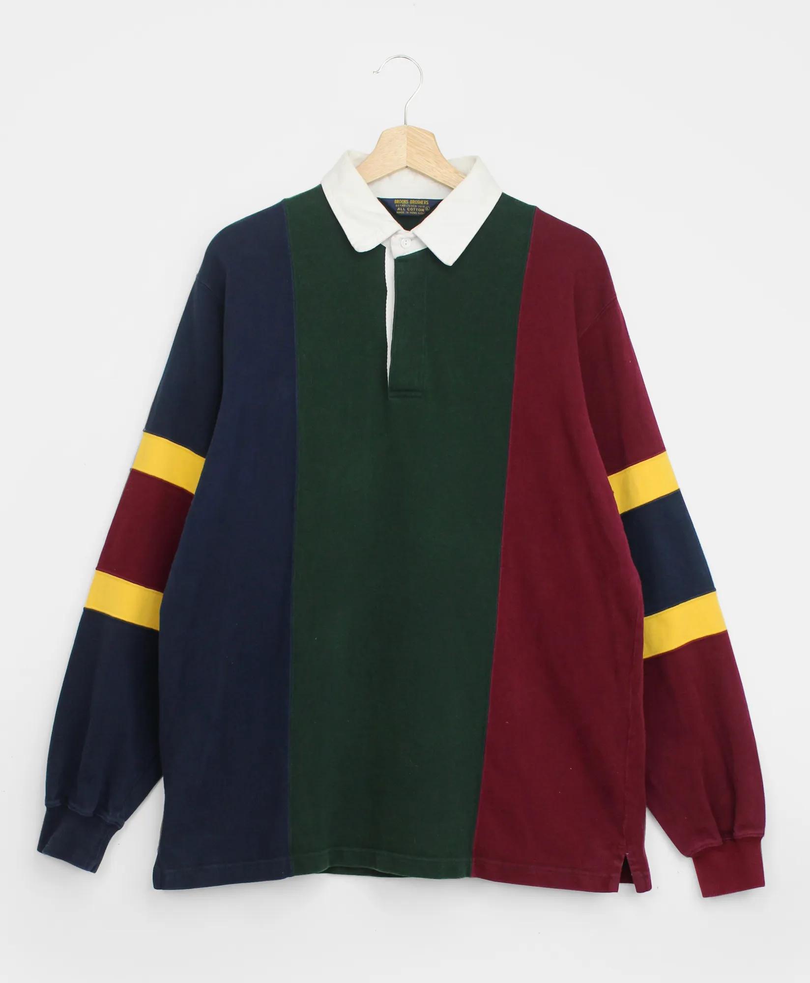 Vintage Brooks Brothers Colorblock Stripe Rugby Shirt, 1990s, L, image 1