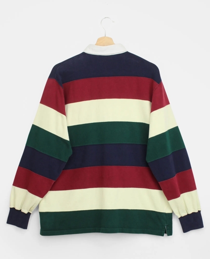 Vintage Brooks Brothers Embroidered Crest Striped Rugby Shirt, 1980s, XL, image 2