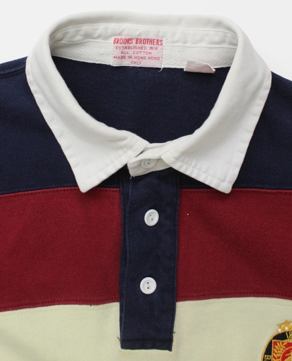 Vintage Brooks Brothers Embroidered Crest Striped Rugby Shirt, 1980s, XL, image 3