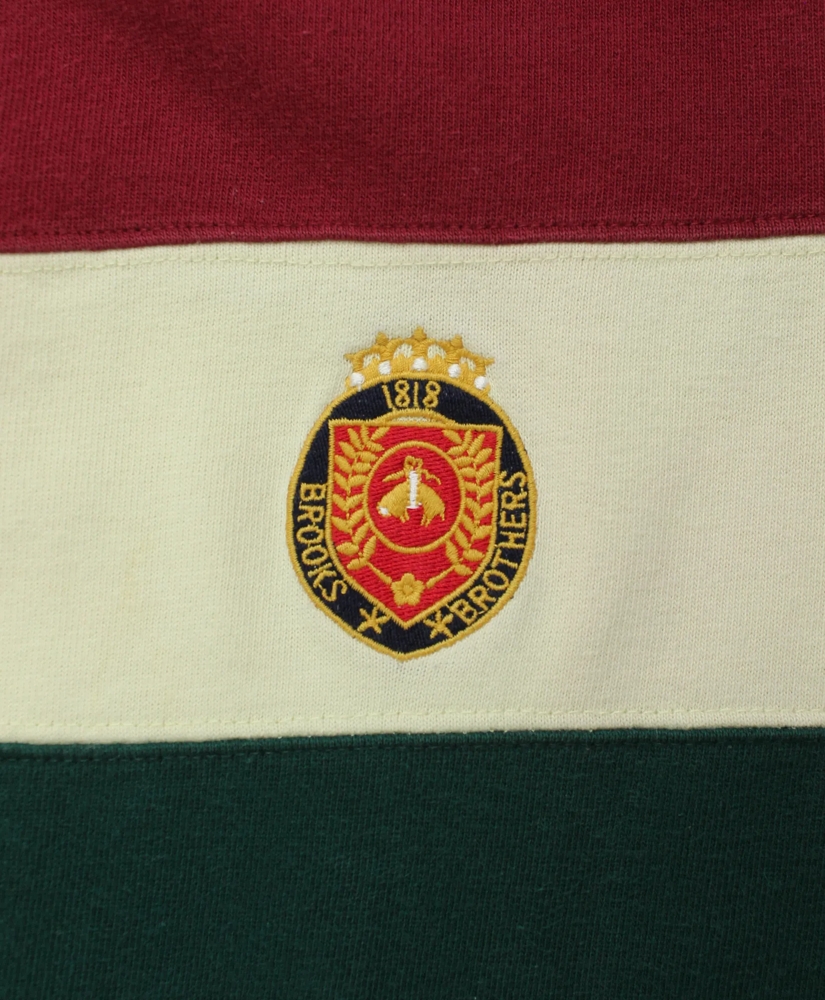 Vintage Brooks Brothers Embroidered Crest Striped Rugby Shirt, 1980s, XL, image 4