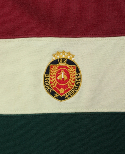 Vintage Brooks Brothers Embroidered Crest Striped Rugby Shirt, 1980s, XL, image 4