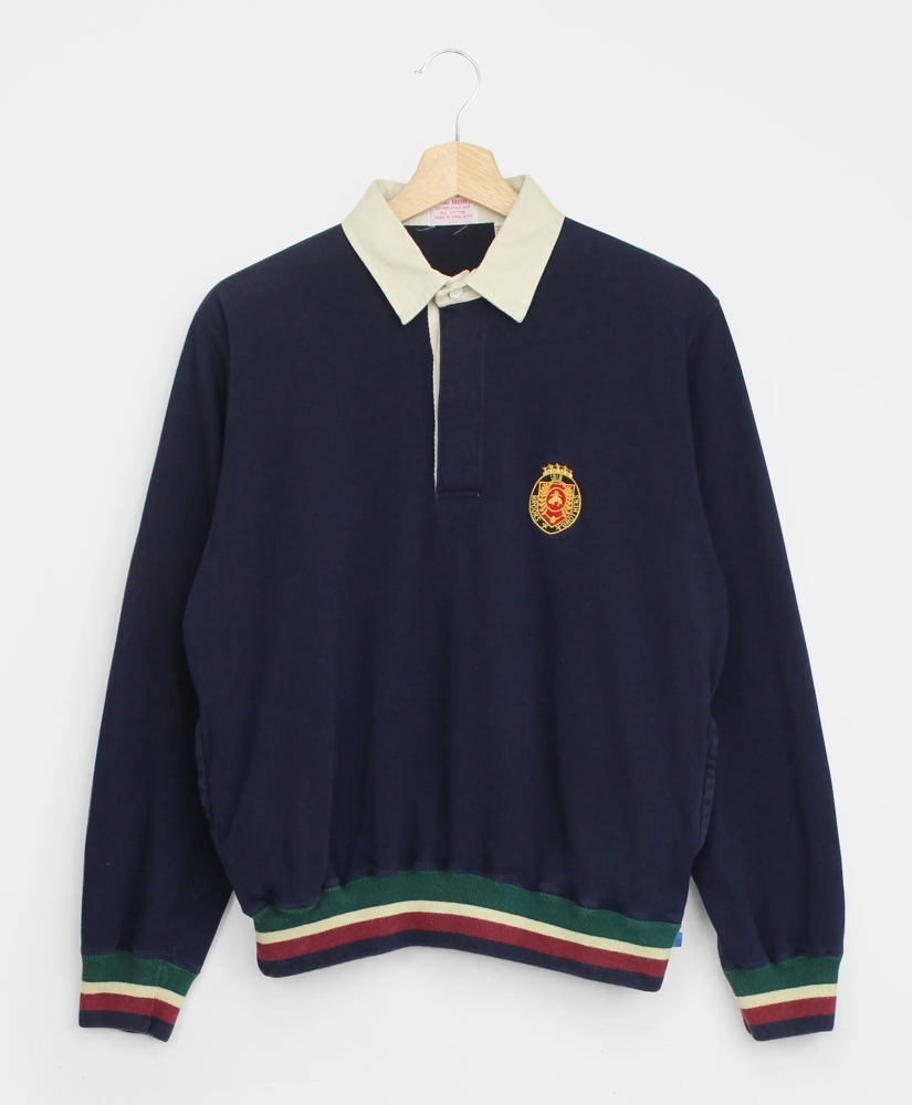 Vintage Brooks Brothers Embroidered Crest Rugby Shirt, 1980s, L, image 1