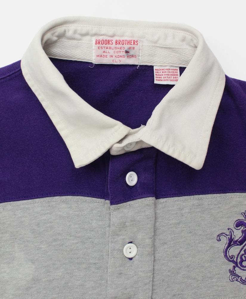 Vintage Brooks Brothers Embroidered Crest Striped Rugby Shirt, 1980s, L, image 3
