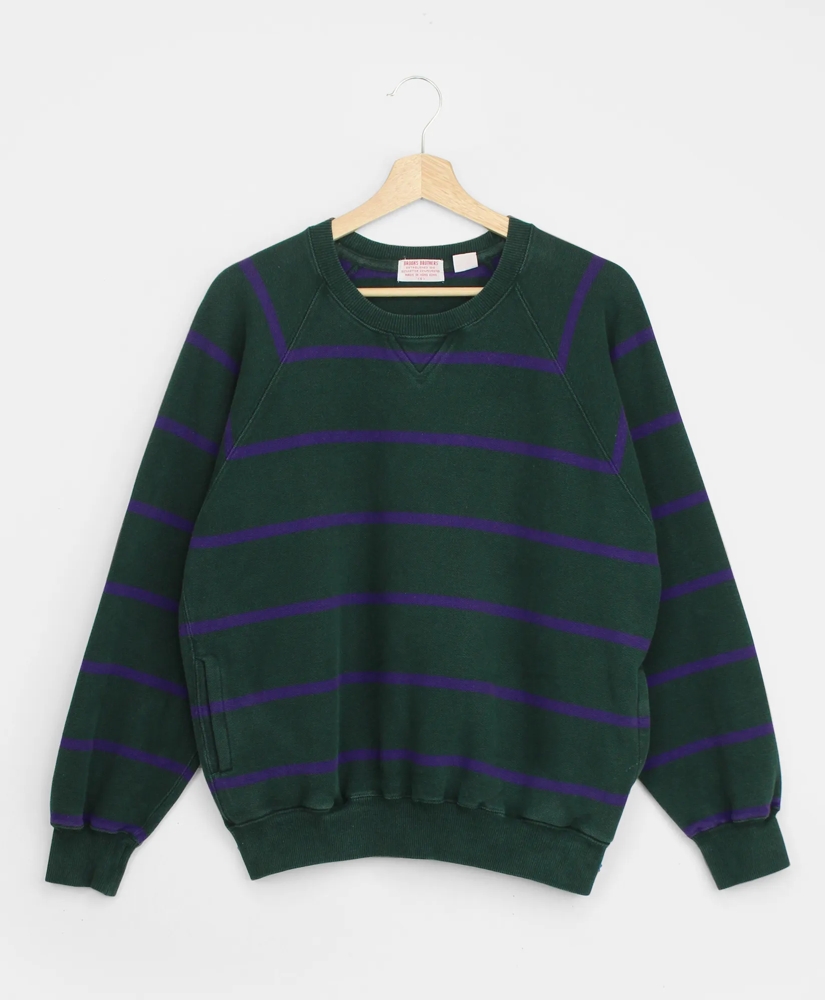Vintage Brooks Brothers Striped Pique Knit Crewneck Sweatshirt, 1980s, S, image 1