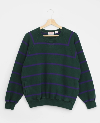 Vintage Brooks Brothers Striped Pique Knit Crewneck Sweatshirt, 1980s, S, image 1