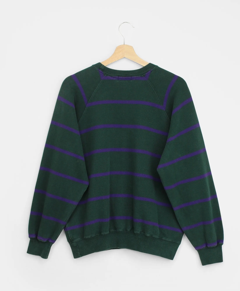 Vintage Brooks Brothers Striped Pique Knit Crewneck Sweatshirt, 1980s, S, image 2