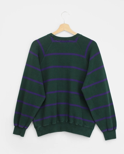 Vintage Brooks Brothers Striped Pique Knit Crewneck Sweatshirt, 1980s, S, image 2
