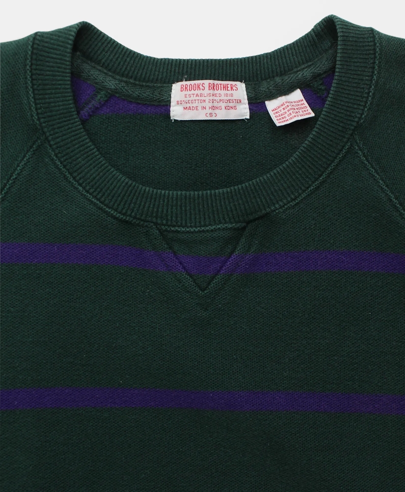 Vintage Brooks Brothers Striped Pique Knit Crewneck Sweatshirt, 1980s, S, image 3