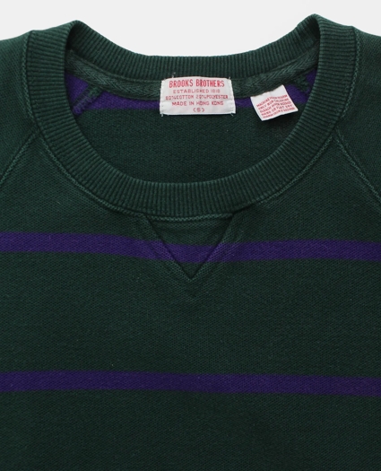 Vintage Brooks Brothers Striped Pique Knit Crewneck Sweatshirt, 1980s, S, image 3