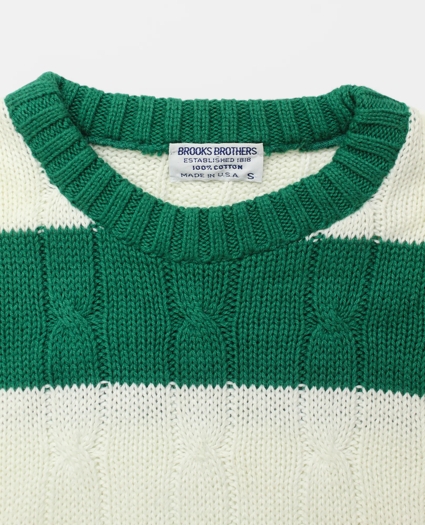 Vintage Brooks Brothers Striped Cable Knit Sweater, 1980s, S, image 3