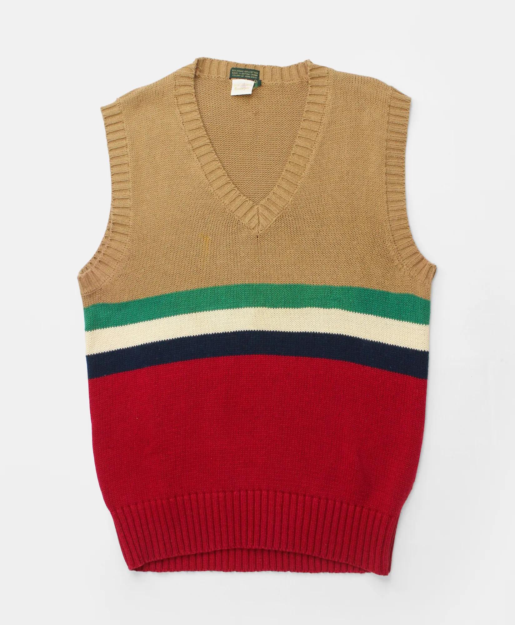 Vintage Brooks Brothers BrooksGate™ Striped Sweater Vest, 1980s, L, image 1