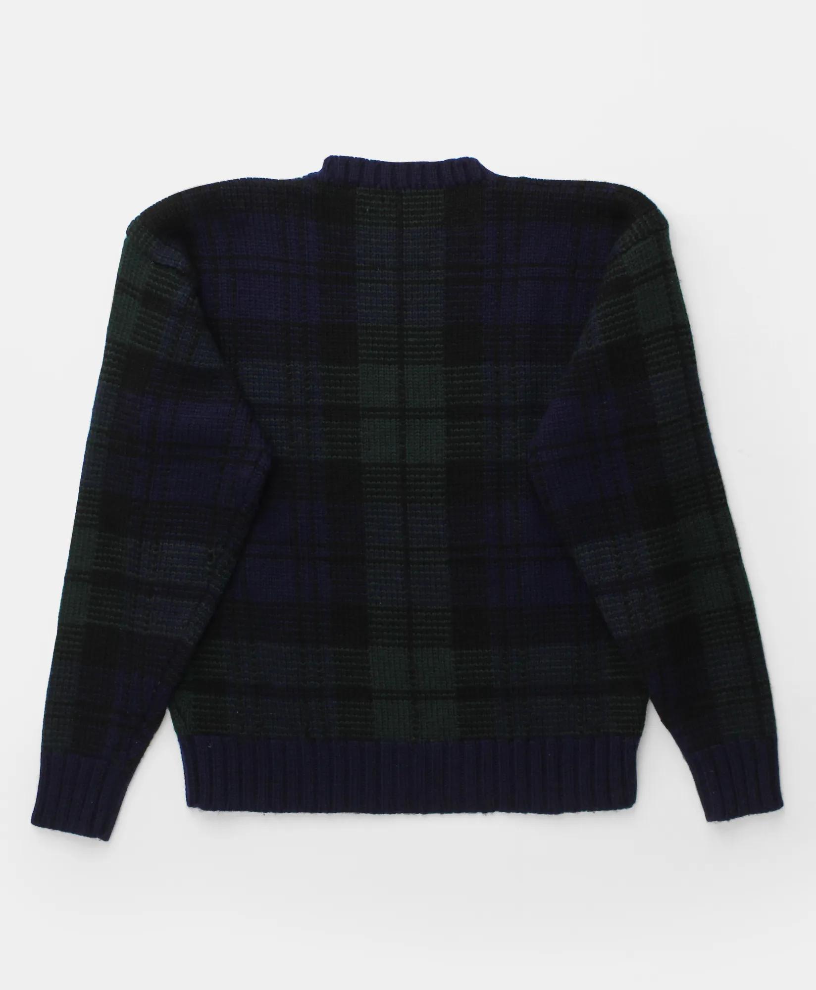 Vintage Brooks Brothers Blackwatch Intarsia Knit Wool Sweater, 1990s, L, image 2