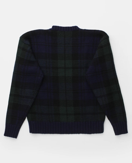 Vintage Brooks Brothers Blackwatch Intarsia Knit Wool Sweater, 1990s, L, image 2