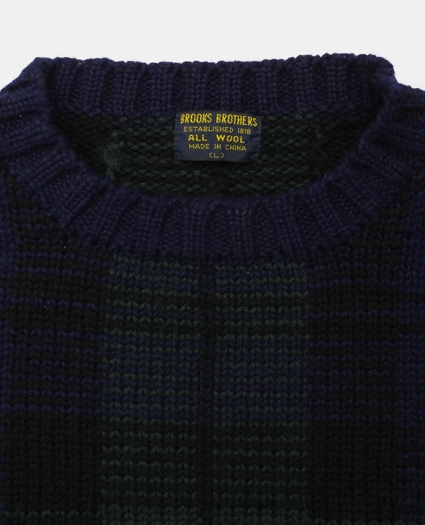 Vintage Brooks Brothers Blackwatch Intarsia Knit Wool Sweater, 1990s, L, image 3
