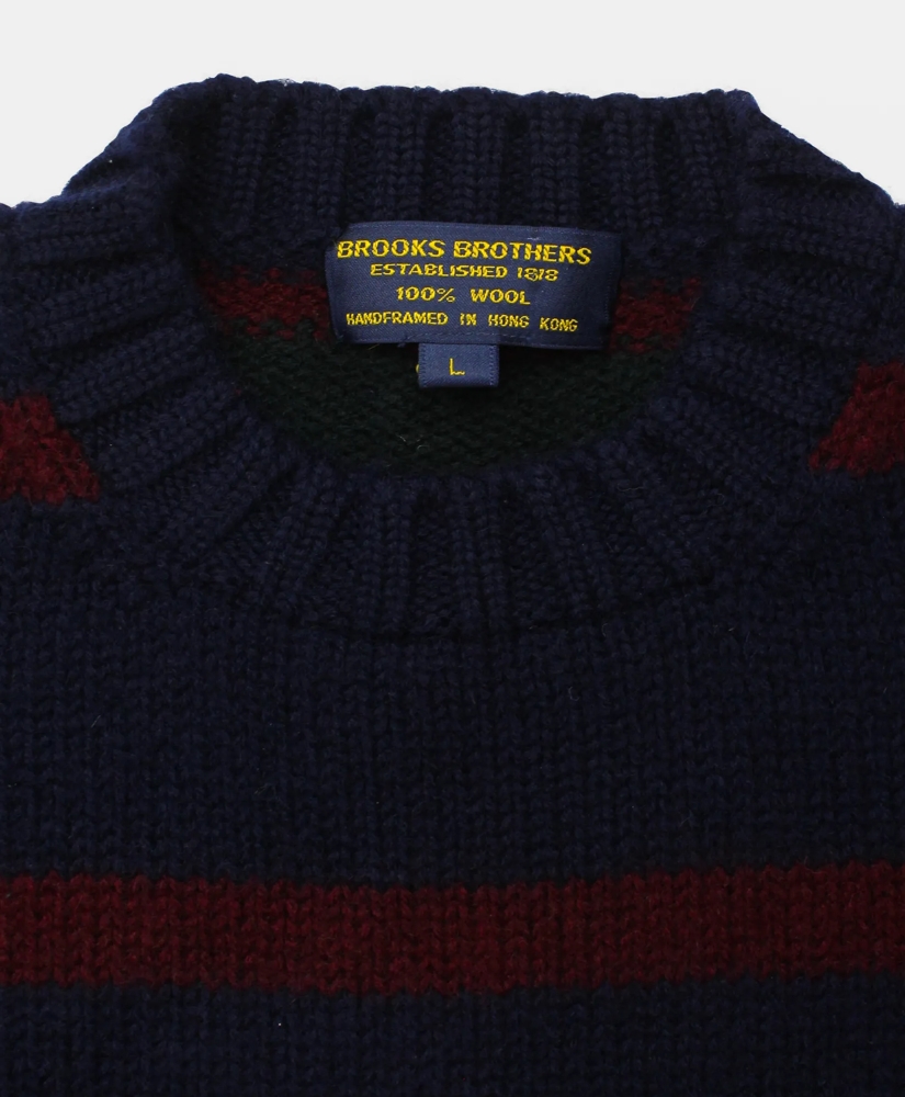 Vintage Brooks Brothers Mismatched Stripe Wool Sweater, 1990s, L, image 3