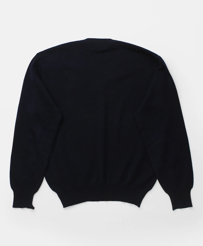 Vintage Brooks Brothers Bird Pattern Intarsia Knit Wool V-Neck Sweater, 1950s, L, image 2