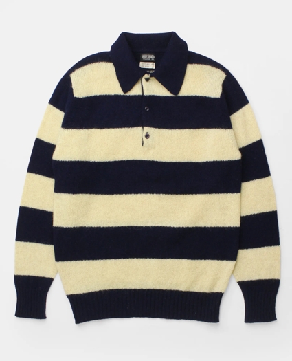 Vintage Brooks Brothers Striped Shetland Rugby Sweater, 1970s, M, image 1